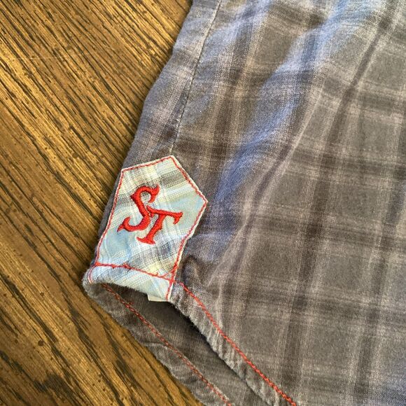 Southern Thread Women’s XL Pearl Snap Button Up Long Sleeve Shirt Plaid Western - Picture 13 of 15